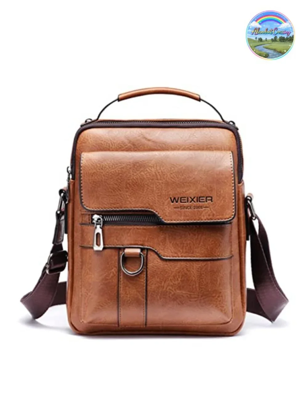 Vintage Style PU Leather Messenger Bag Crossbody Shoulder Bag for Men